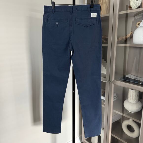 Deus Ex Machina Floyd Navy Chino Pants 36 NEW Blue Cotton Straight Leg Trouser - Picture 4 of 7